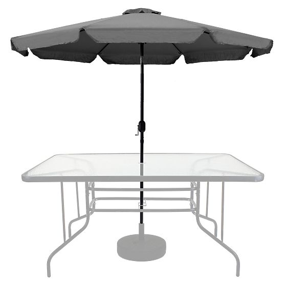 Large Garden Parasol 3m Tilted with Crank Grey