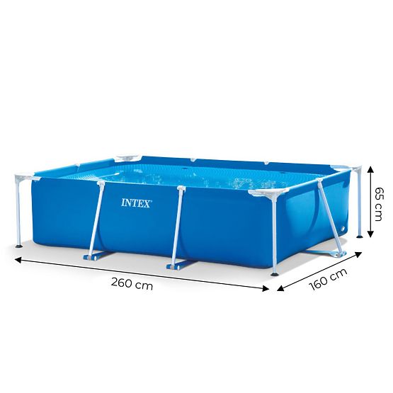 Large Rectangular Garden Pool with Frame 2.6x1.6m