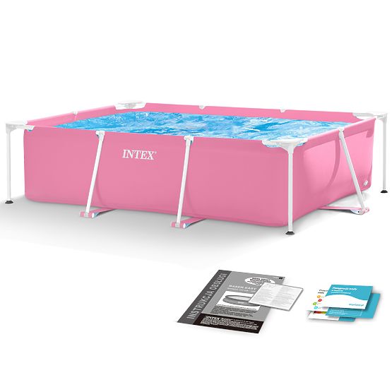 Large Rectangular Garden Pool with Frame 220 x 150 cm INTEX 28266