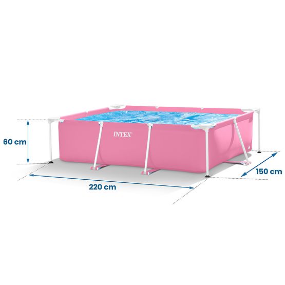 Large Rectangular Garden Pool with Frame 220 x 150 cm INTEX 28266