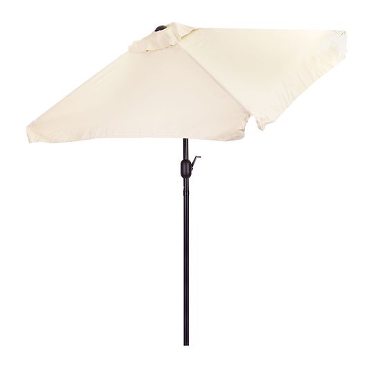 Large Rectangular Garden Tilted Folding Parasol with Crank Beige 200 x 140 cm