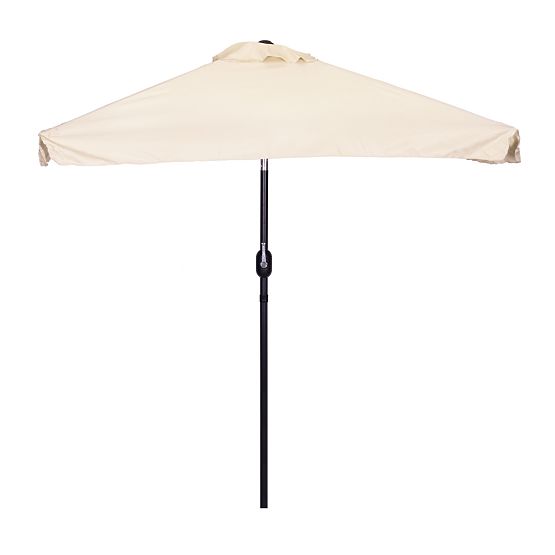 Large Rectangular Garden Tilted Folding Parasol with Crank Beige 200 x 140 cm