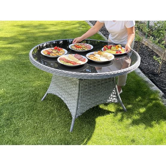 Large Round Table from Technorattan MODERNO Light Gray