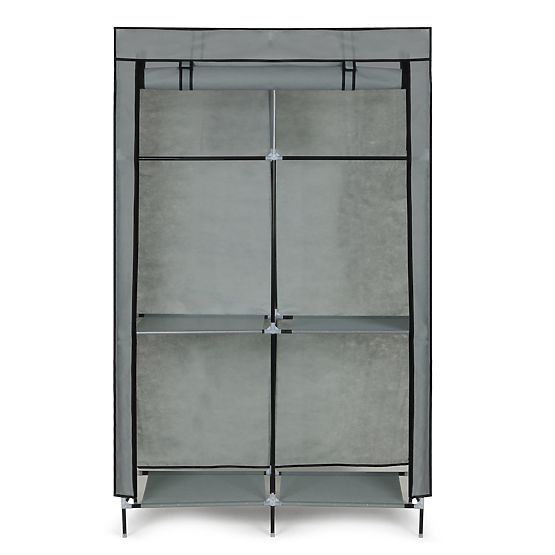 Large Textile Wardrobe with Shelves for Clothes and Shoes