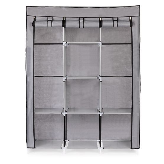 Large Textile Wardrobe with Shelves for Clothes and Shoes
