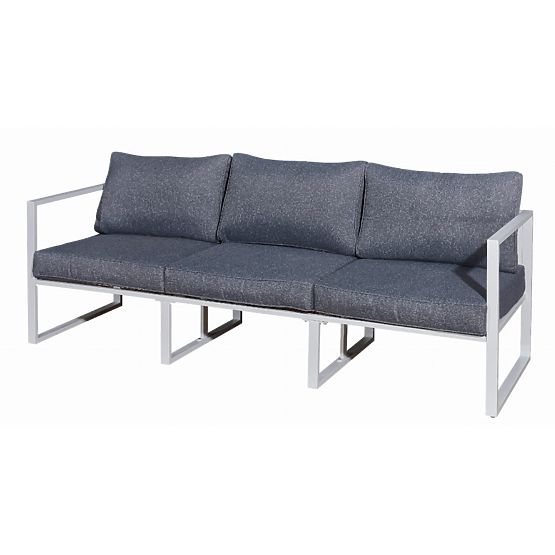 Large Three-Seater Terrace Sofa 204 cm MOSTRARE White Aluminum