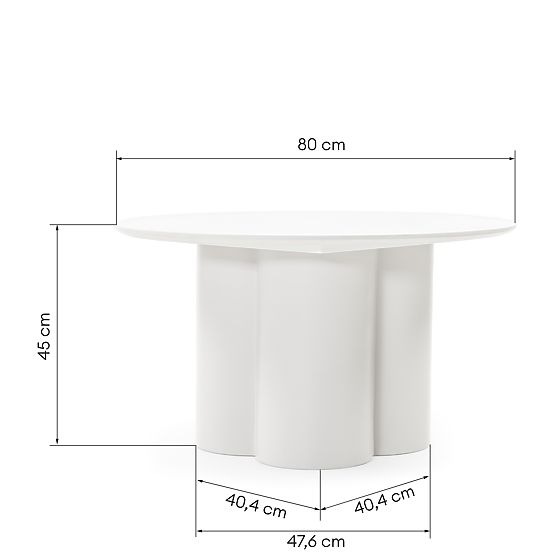 Lazaro Coffee Table 80 cm, Round, Gray-Beige