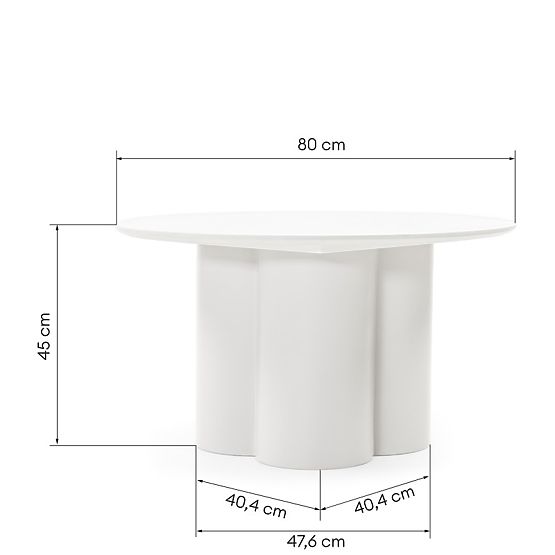 Lazaro Coffee Table 80 cm, Round, Gray-Beige