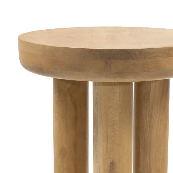 Limali Side Table 50 cm, Round, Mango Wood, Rounded Shapes