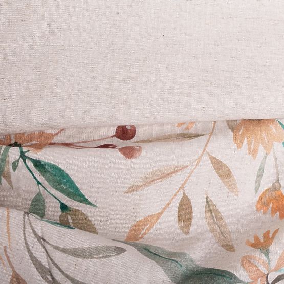 LINEN Bedding Set - leaves 220x200 + 2x 70x80