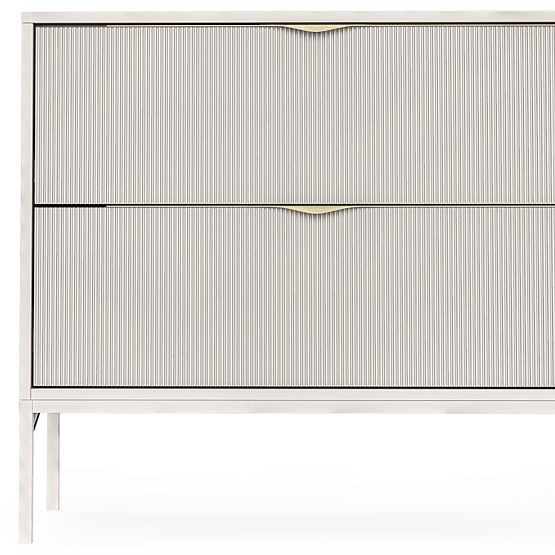 Livia 80 cm Vanity Cabinet for Countertop, Cashmere, Metal Legs, Grooved
