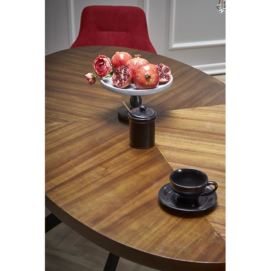 LOCARNO Table, Top - Walnut, Leg - Black (2p=1pc)