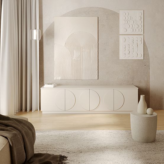 Looneta TV Cabinet in Cashmere, Arches