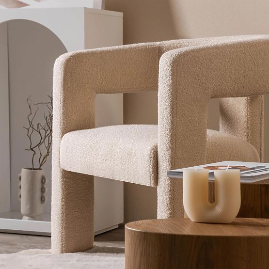 Lory Relaxation Chair, Boucle, Beige