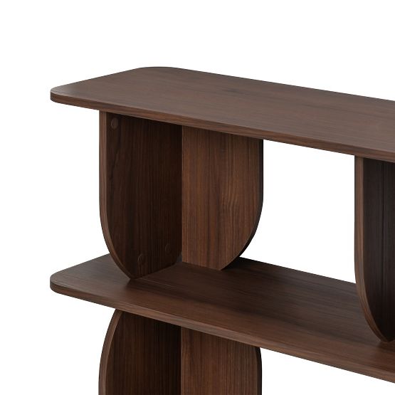 Low Bookcase Loocky, Rounded, Warmia Walnut