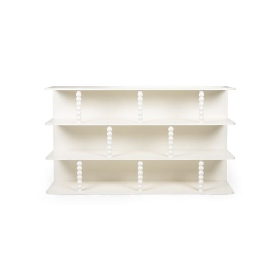 Low Shelf Perla, White, Ball Supports
