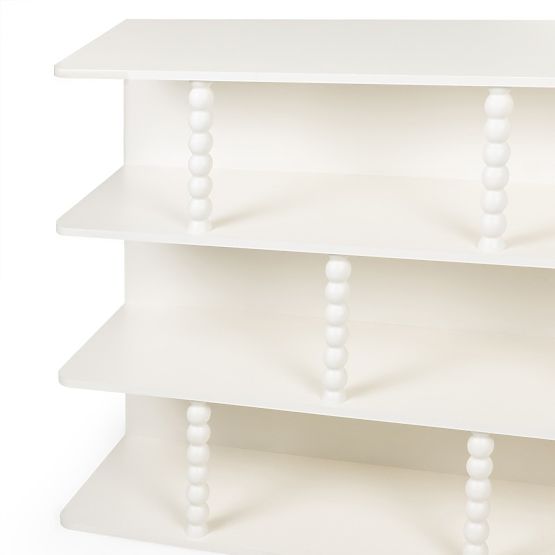 Low Shelf Perla, White, Ball Supports