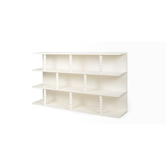 Low Shelf Perla, White, Ball Supports