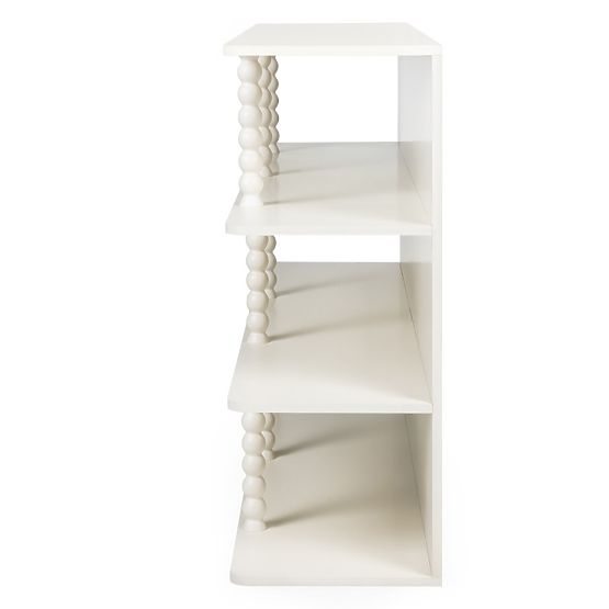 Low Shelf Perla, White, Ball Supports