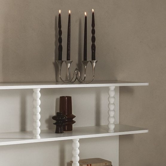 Low Shelf Perla, White, Ball Supports