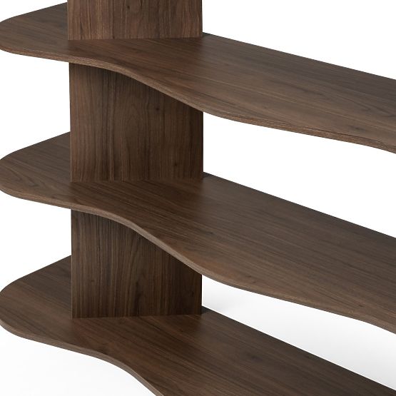 Low Shelf Rheo, Walnut Villa, Wavy
