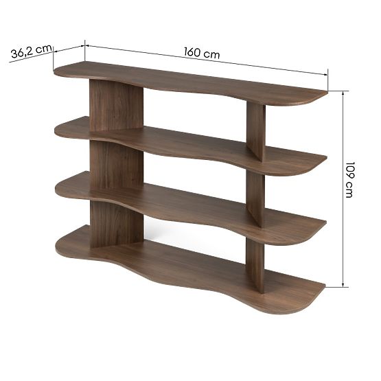 Low Shelf Rheo, Walnut Villa, Wavy