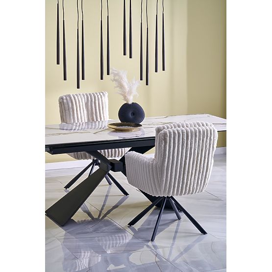 LUCIANO extendable table, top: white marble (2p=1pc)