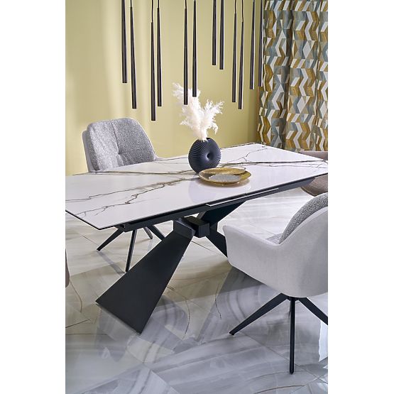 LUCIANO extendable table, top: white marble (2p=1pc)