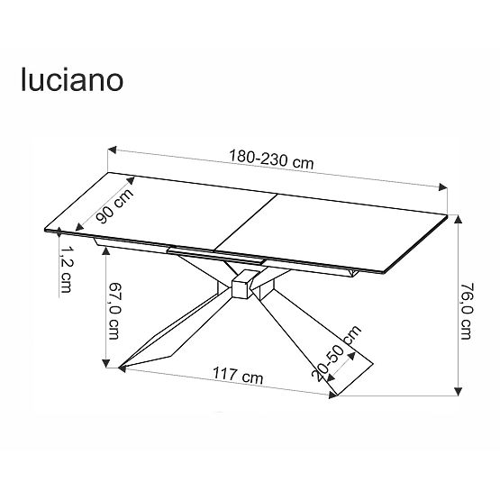 LUCIANO extendable table, top: white marble (2p=1pc)