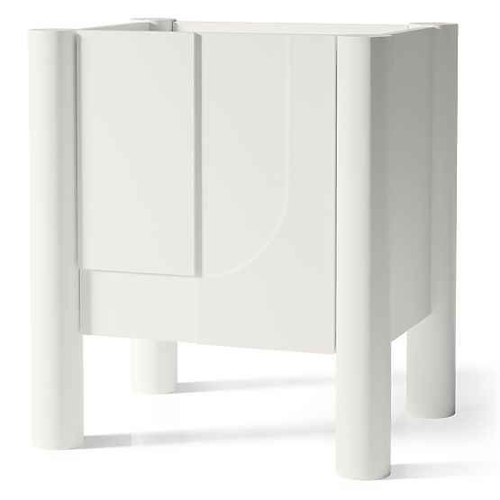 Lunaria Nightstand with Carved Front, White