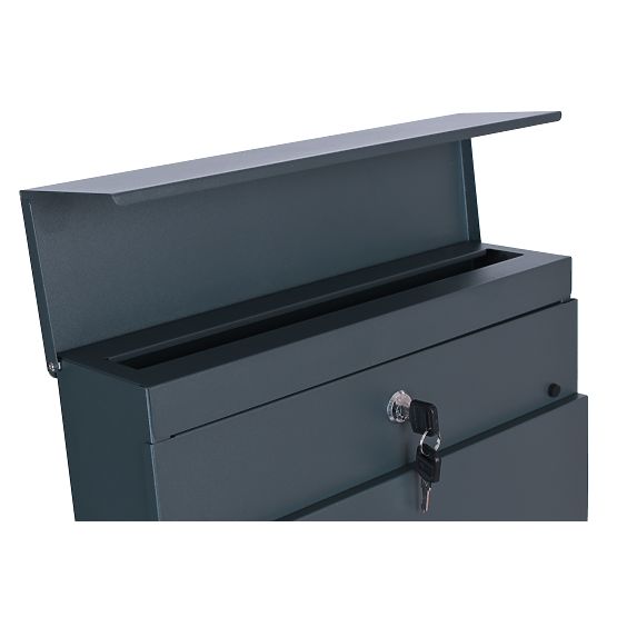 Mail Box for Letters Vidar Anthracite with Inscriptions