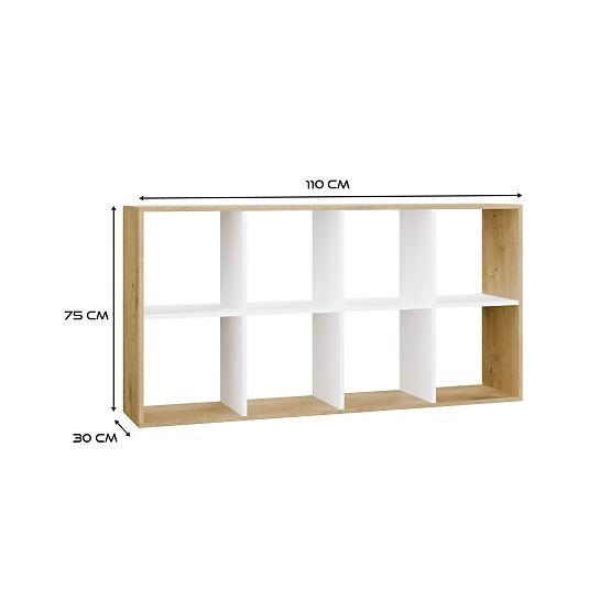 Malax 2X4 Shelf OAK ARTISAN WHITE
