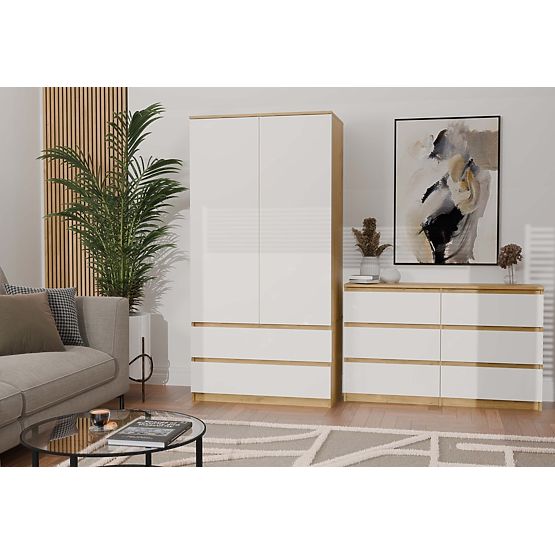 Malwa M6 120 Sideboard OAK ARTISAN WHITE