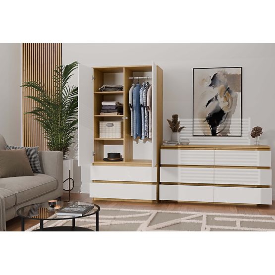 Malwa M6 120 Sideboard OAK ARTISAN WHITE