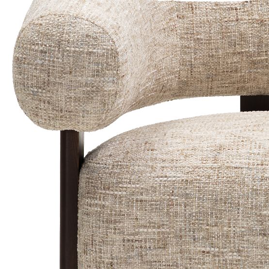 Maribel Relaxation Chair Beige-Grey/Walnut, Rounded Shape
