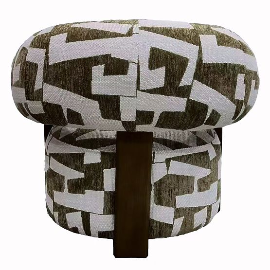 Maribel Relaxation Chair Olive-Cream/Walnut, Rounded Shapes