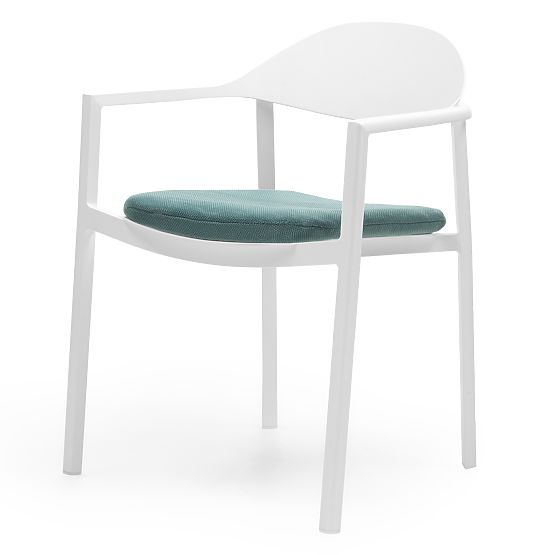 Marinelli Garden Chair, Aluminum, White/Green