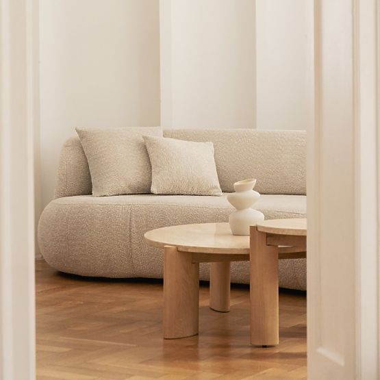 Medley Coffee Table 90 cm, Round, Travertine/Ash