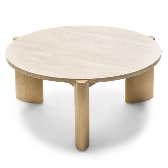Medley Coffee Table 90 cm, Round, Travertine/Ash
