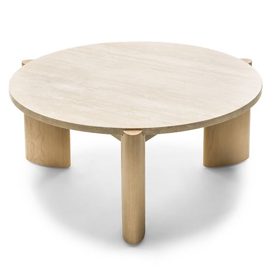 Medley Coffee Table 90 cm, Round, Travertine/Ash