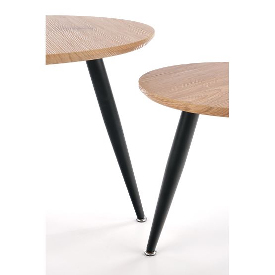 MENTONA 2, set of 2 benches golden oak/black (2pcs=1set)