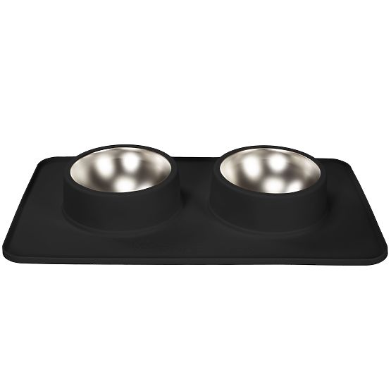 Metal Bowls for Dogs or Cats with Non-Slip Mat Black PJ-086