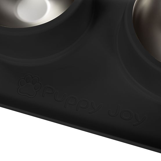Metal Bowls for Dogs or Cats with Non-Slip Mat Black PJ-086