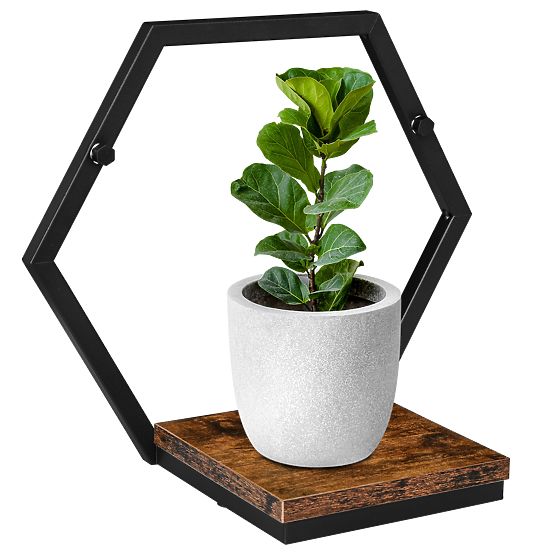 Metal Flower Pot Shelf Black Honung Rustic Loft