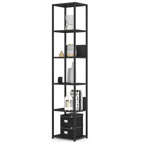 Metal Loft Shelf 40 cm - Black-Black - 6 Shelves