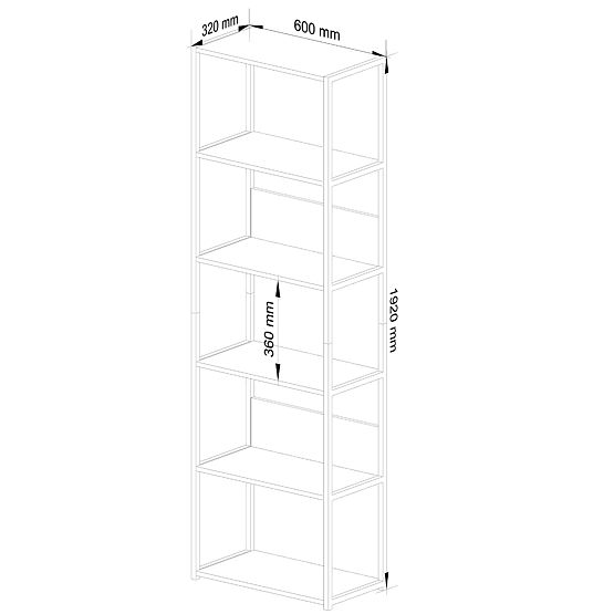 METAL LOFT SHELF 600 BLACK/BLACK