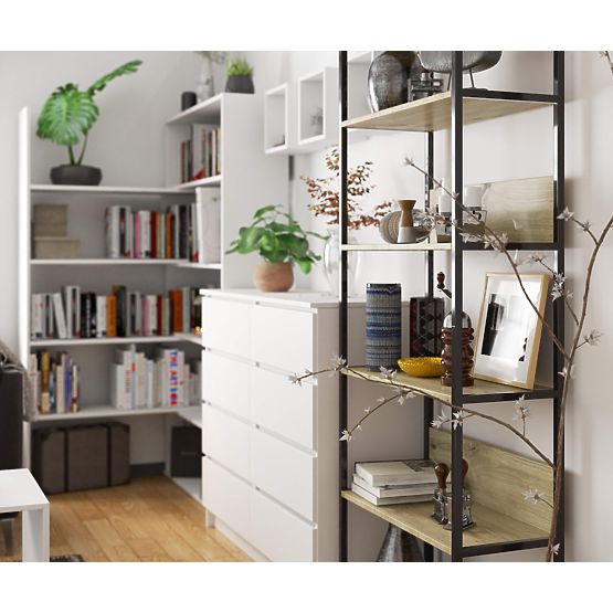 Metal Loft Shelf 70 cm - Black-Oak Artisan - 6 Shelves