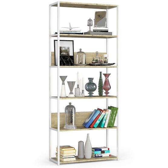 METAL LOFT SHELF 800 WHITE/OAK ARTISAN