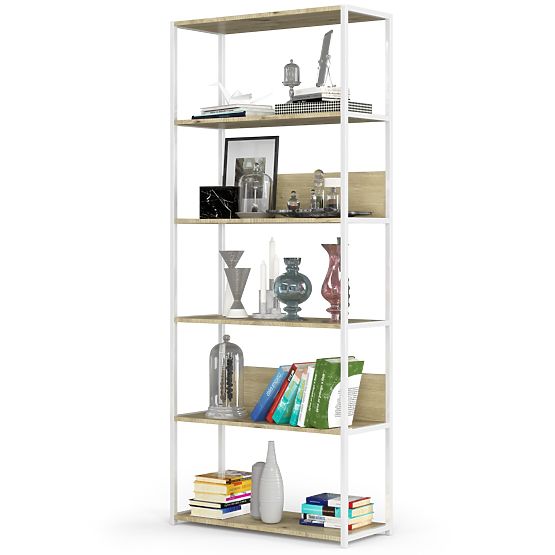 METAL LOFT SHELF 800 WHITE/OAK ARTISAN