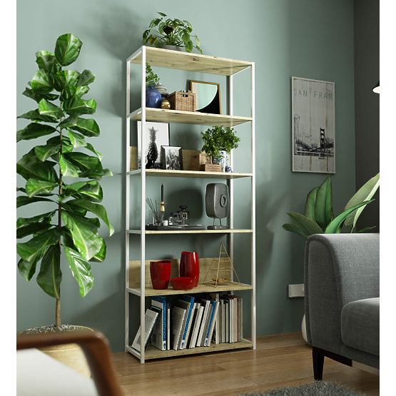 METAL LOFT SHELF 800 WHITE/OAK ARTISAN